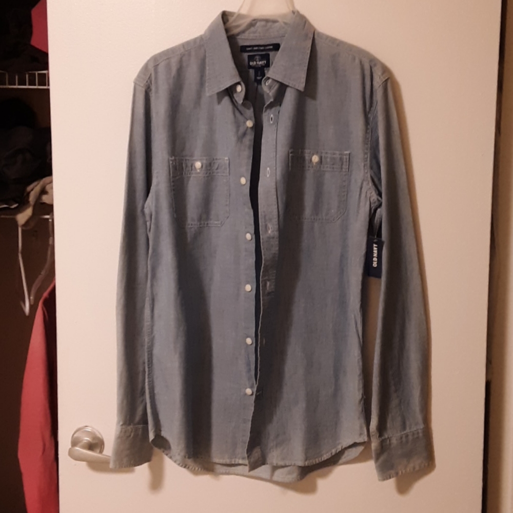 Men's shirt M 100% cotton denim - Picture 2 of 6